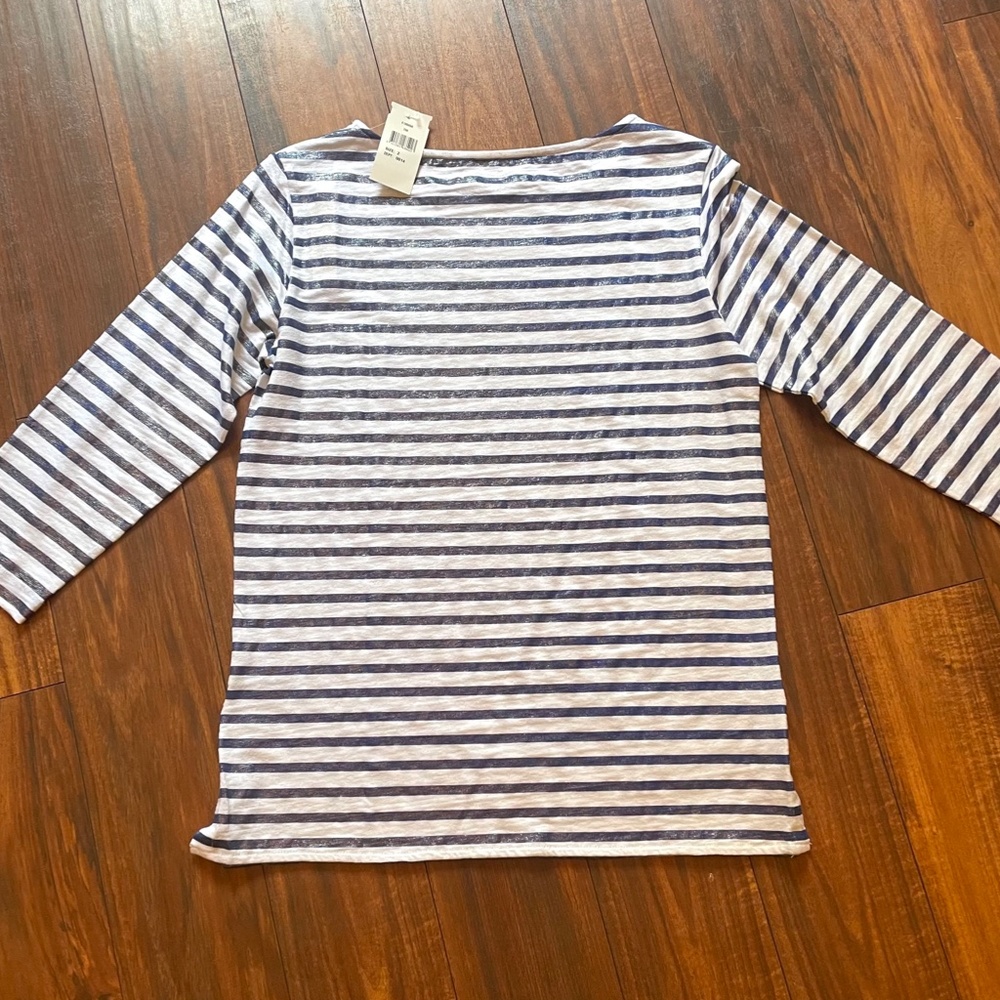 Majestic Filatures Size 2/Small Blue Linen Metallic Stripe
